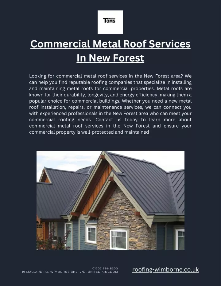 commercial metal roof services in new forest
