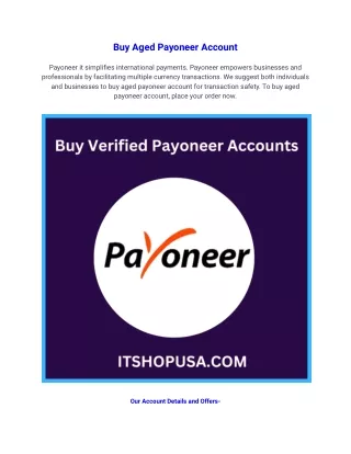 Buy Aged Payoneer Account