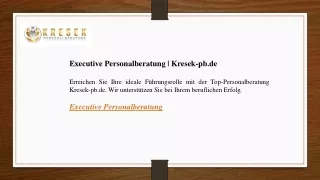 Executive Personalberatung Kresek-pb.de