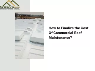 How to Finalize the Cost Of Commercial Roof Maintenance