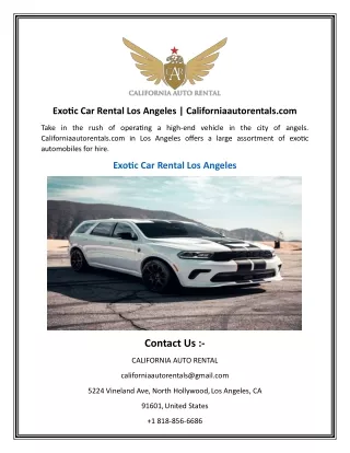 Exotic Car Rental Los Angeles Californiaautorentals.com