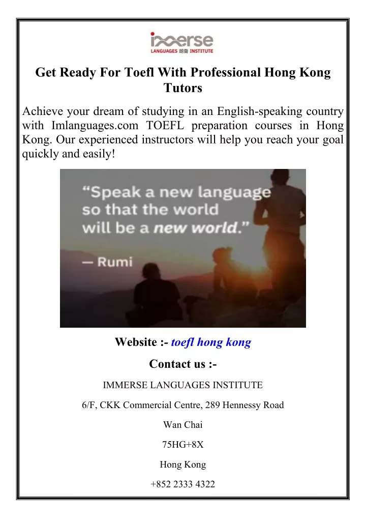 get ready for toefl with professional hong kong