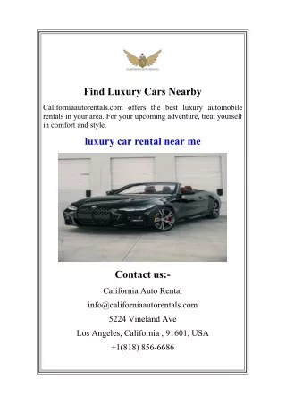 Find Luxury Cars Nearby