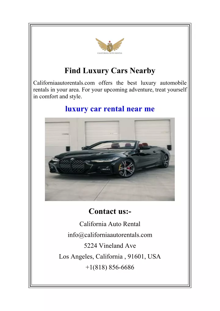 find luxury cars nearby