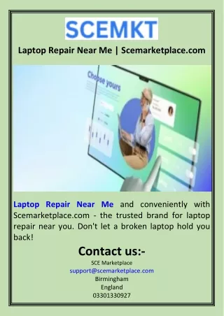Laptop Repair Near Me  Scemarketplace.com