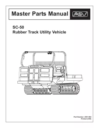 ASV SC-50 Scout Tracked Utility Vehicle Parts Catalogue Manual