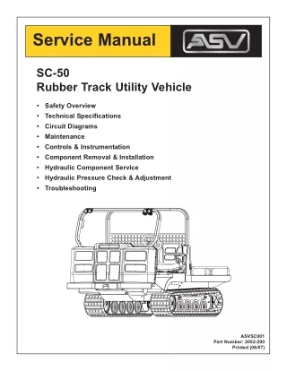 ASV SC-50 Scout Tracked Utility Vehicle Service Repair Manual