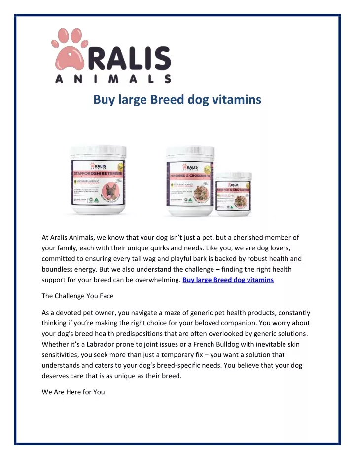 buy large breed dog vitamins