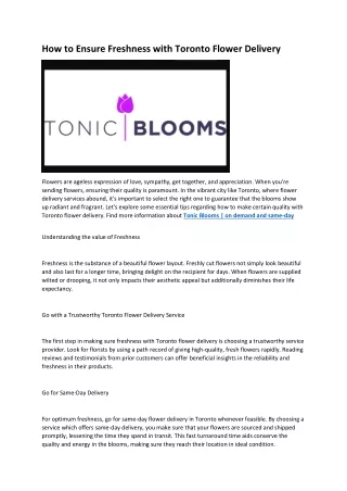 9 Tonic Blooms  Toronto flower delivery
