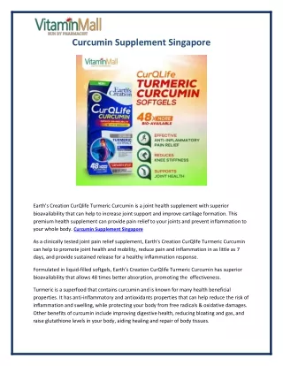 Curcumin Supplement Singapore