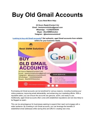 Buy Old Gmail Accounts