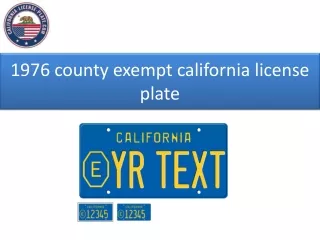 1976 county exempt california license plate