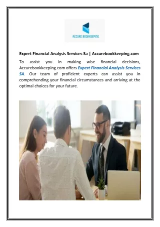 Expert Financial Analysis Services Sa  Accurebookkeeping.com