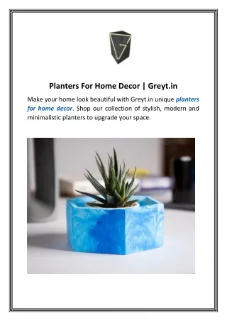 Planters For Home Decor  Greyt.in