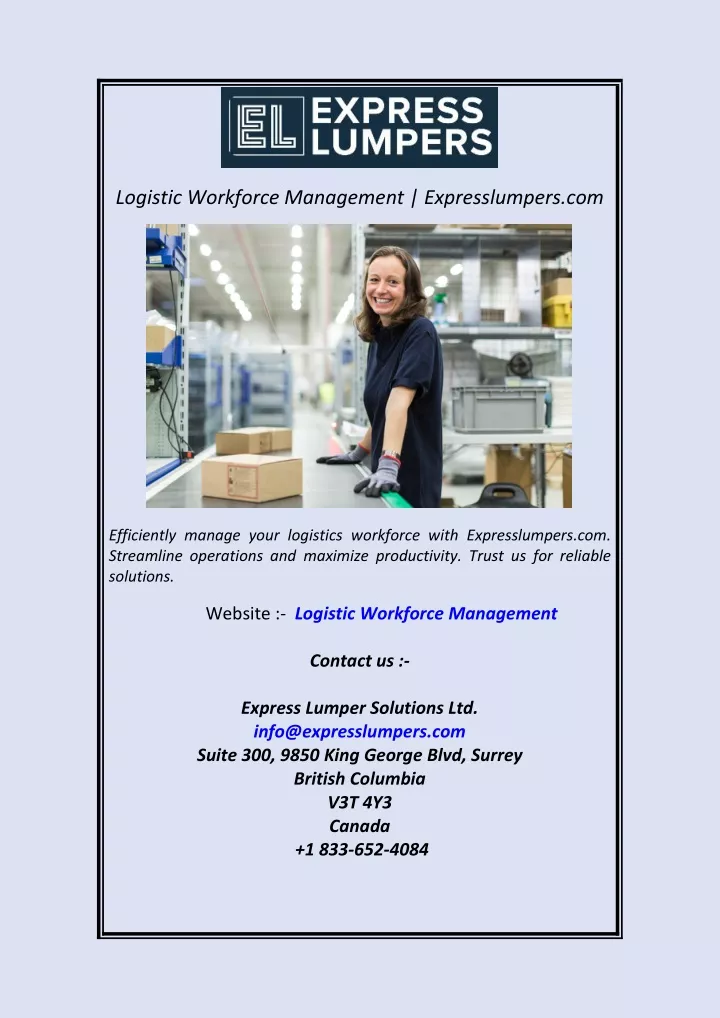 logistic workforce management expresslumpers com