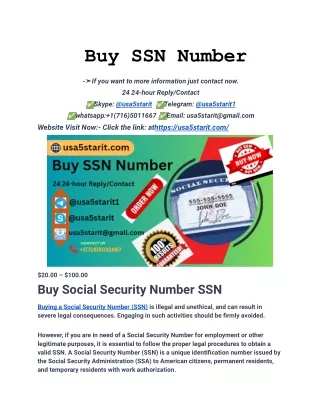 Buy SSN Number