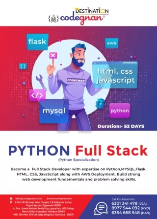 Python Full Stack Training Institute in Bangelore, Codegnan