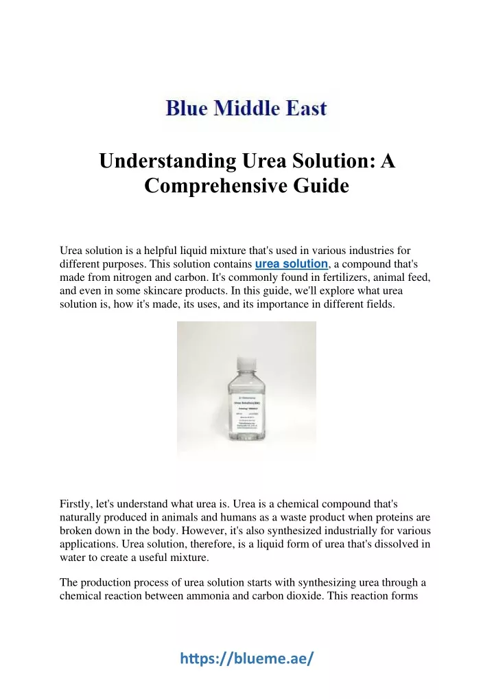 understanding urea solution a comprehensive guide