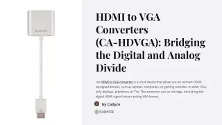 HDMI to VGA Converter Solutions