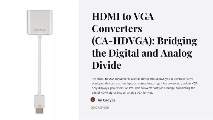 hdmi to vga converters ca hdvga bridging