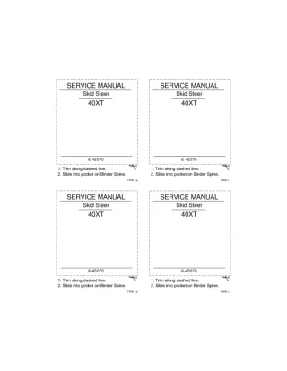 CASE 40XT Skid Steer Service Repair Manual Instant Download