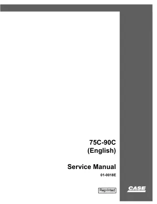 CASE 75C Excavator Service Repair Manual Instant Download