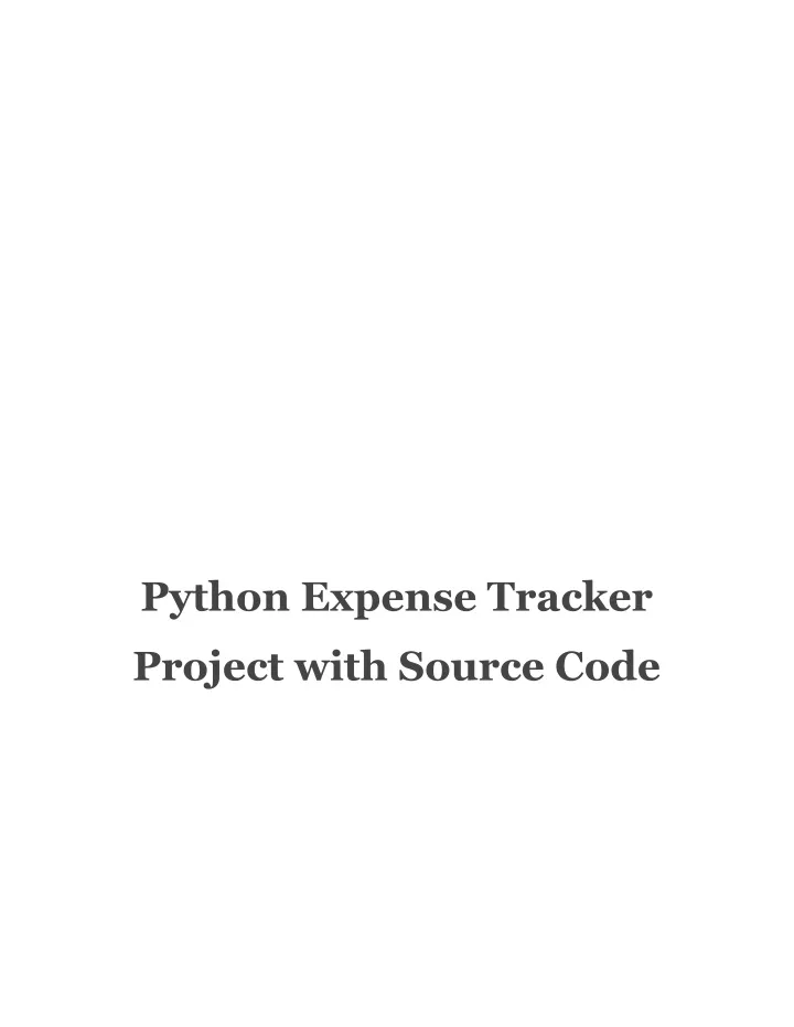 python expense tracker