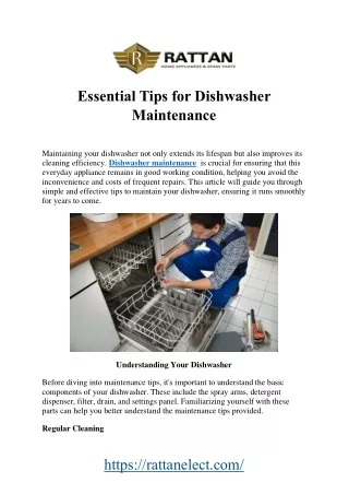Essential Dishwasher Maintenance Guide