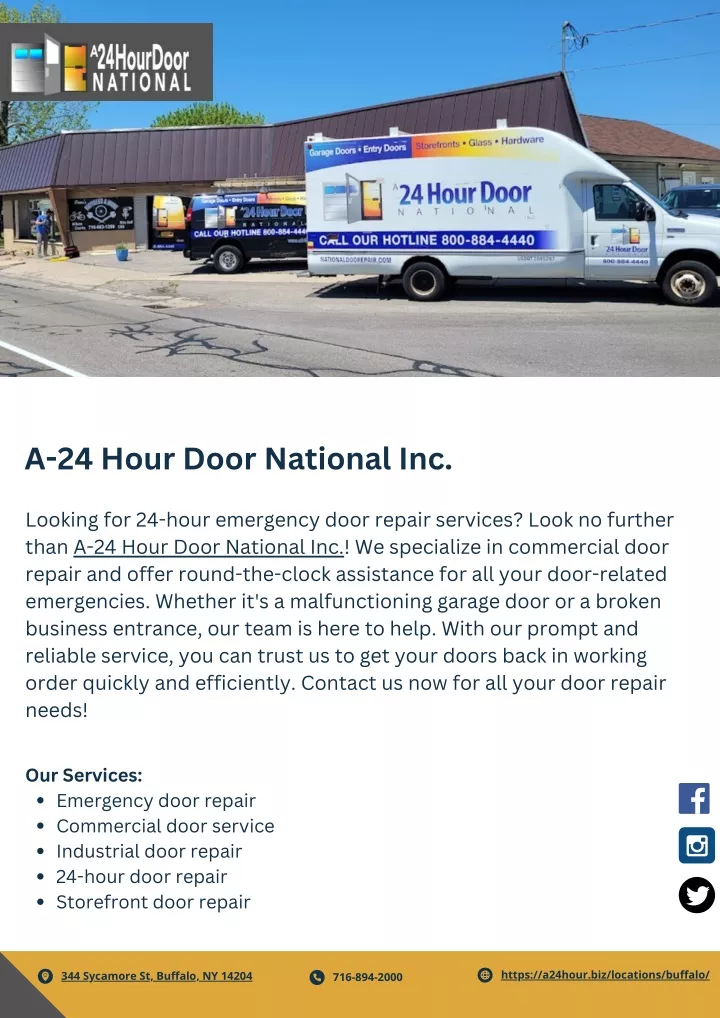 a 24 hour door national inc