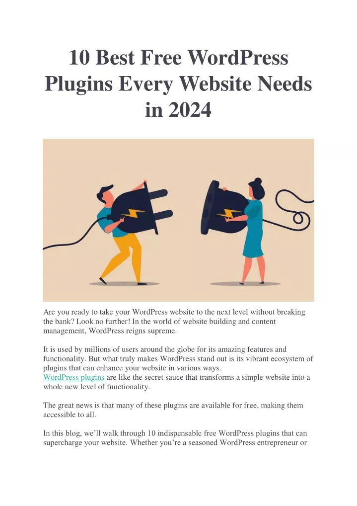 10 best free wordpress plugins every website