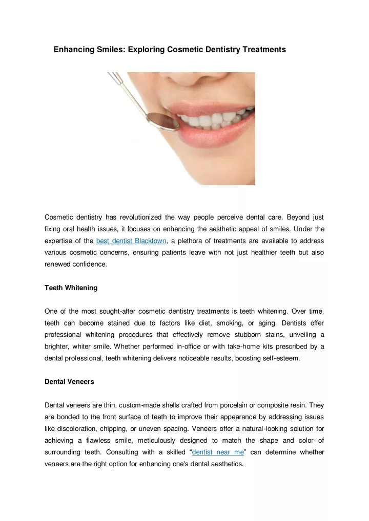 enhancing smiles exploring cosmetic dentistry