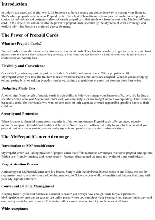 The Power of Prepaid: Discovering the MyPrepaidCenter Advantage