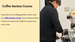 Coffee Barista Course