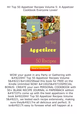 download⚡️ free (✔️pdf✔️) Hi! Top 50 Appetizer Recipes Volume 5: A Appetize