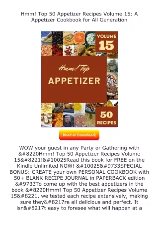 full✔download️⚡(pdf) Hmm! Top 50 Appetizer Recipes Volume 15: A Appetizer C