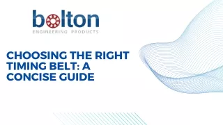 Choosing the Right Timing Belt A Concise Guide