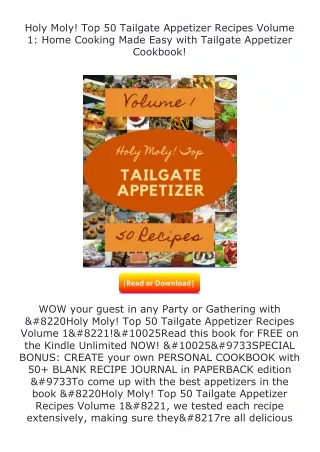 ❤PDF⚡ Holy Moly! Top 50 Tailgate Appetizer Recipes Volume 1: Home Cooking M