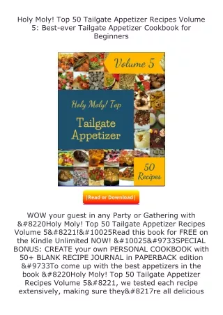 download⚡️ free (✔️pdf✔️) Holy Moly! Top 50 Tailgate Appetizer Recipes Volu