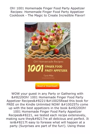 [READ]⚡PDF✔ Oh! 1001 Homemade Finger Food Party Appetizer Recipes: Homemade