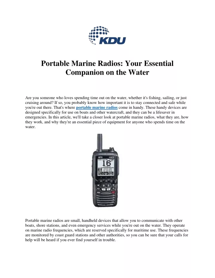 portable marine radios your essential companion