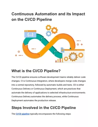 Continuous Automation and its Impact on the CI_CD Pipeline