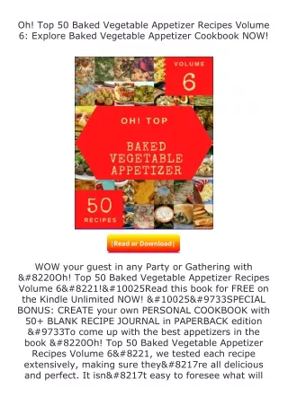 full✔download️⚡(pdf) Oh! Top 50 Baked Vegetable Appetizer Recipes Volume 6: