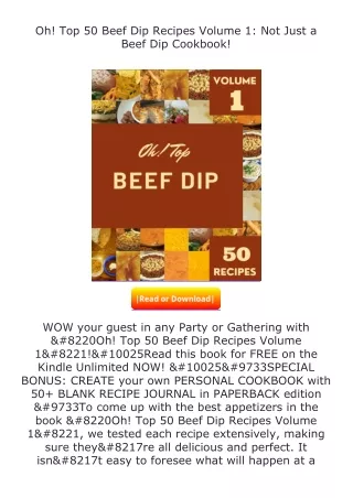 read ❤️(✔️pdf✔️) Oh! Top 50 Beef Dip Recipes Volume 1: Not Just a Beef Dip