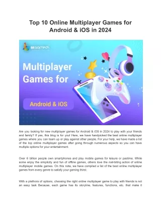 Top 10 Online Multiplayer Games for Android & iOS in 2024