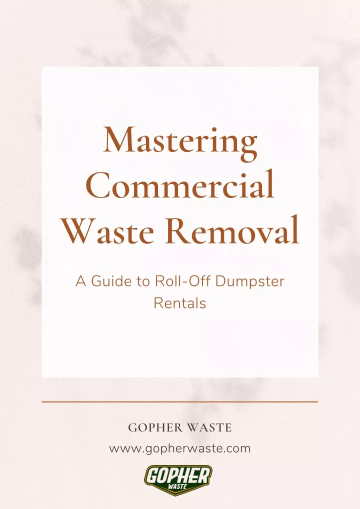 mastering commercial waste removal