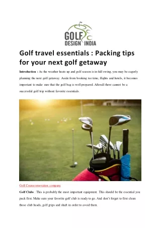 Golf travel essentials  Packing tips for your next golf getaway pdf