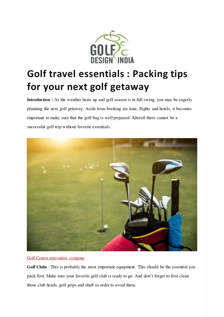 golf travel essentials packing tips for your next