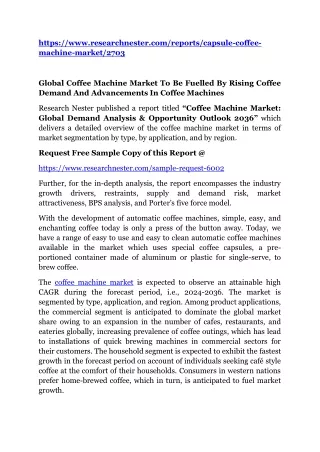 Coffee Machine Market: Global Demand Analysis & Opportunity Outlook 2036
