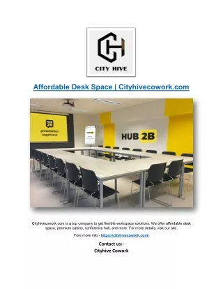 Affordable Desk Space | Cityhivecowork.com