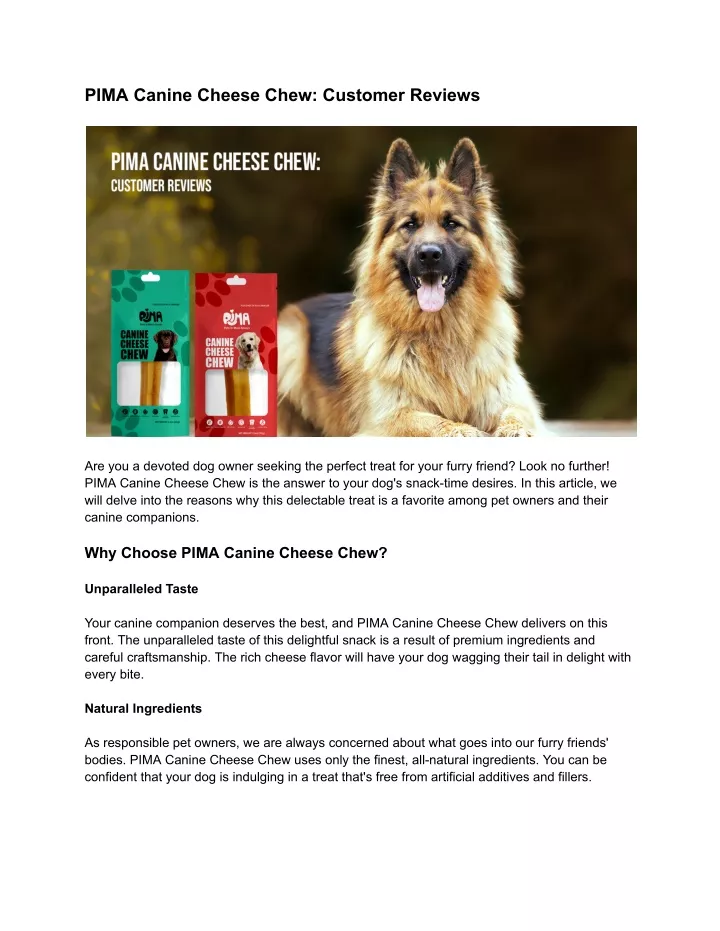 pima canine cheese chew customer reviews